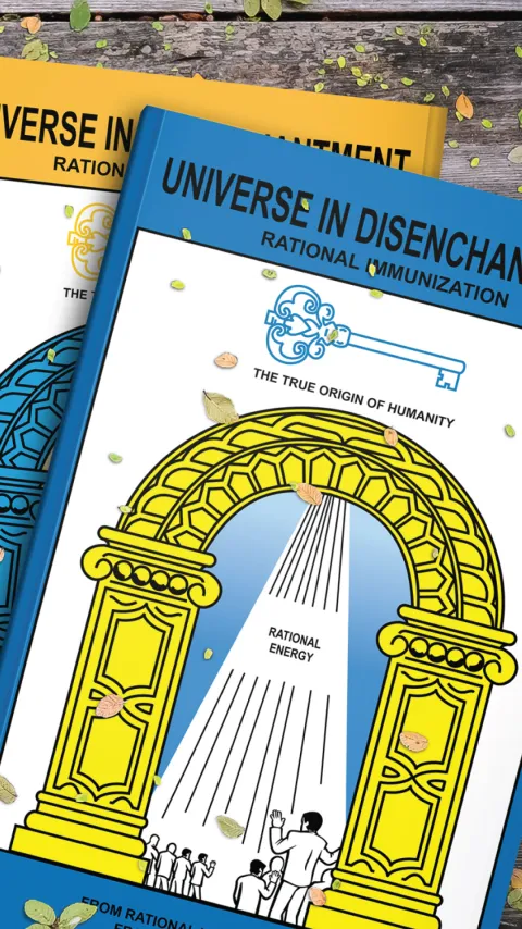 Cover of the book Universe in Disenchantment – Volume 1, a foundational work of Rational Culture.